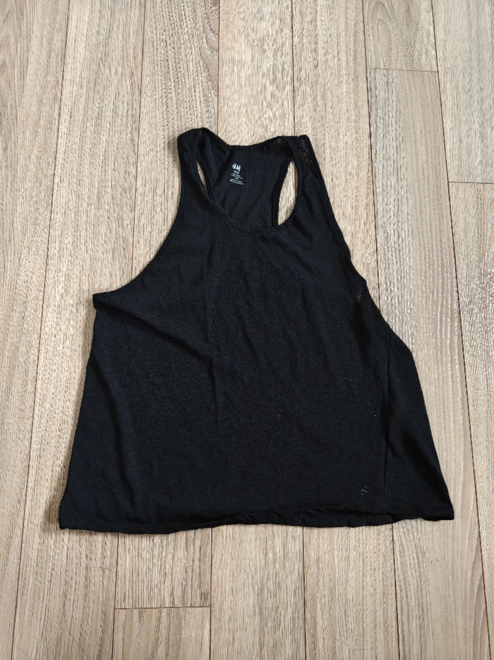H&M Black Racerback Tank with White Swoosh Logo